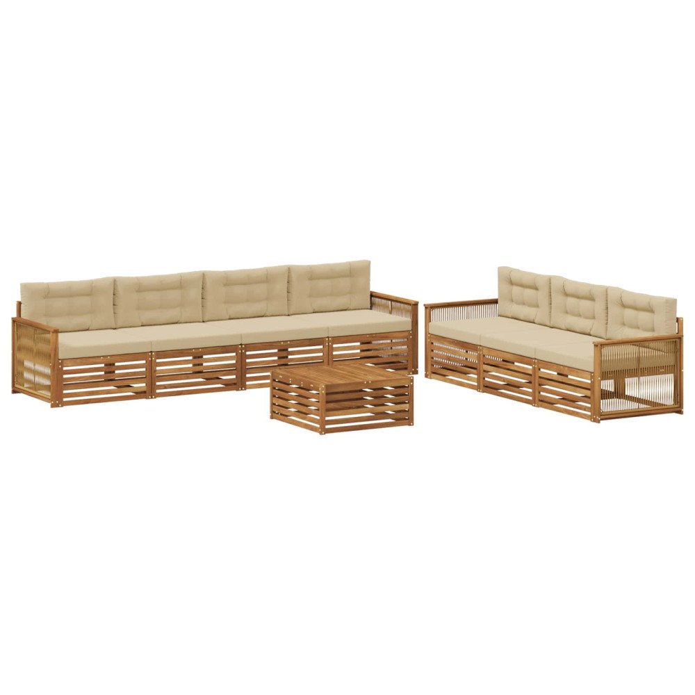 vidaXL Utomhussoffset 8 st Naturlig och Beige