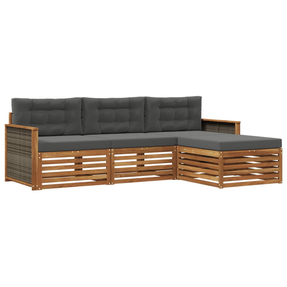 vidaXL Utomhussoffset Naturlig och Antracit 249,5 x 162,5 x 73 cm