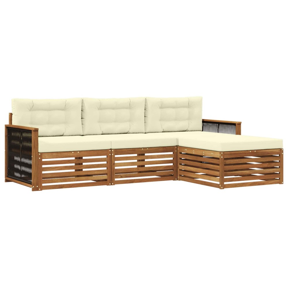 vidaXL Utomhussoffset Naturlig och Grädde 249 x 162,5 x 73 cm