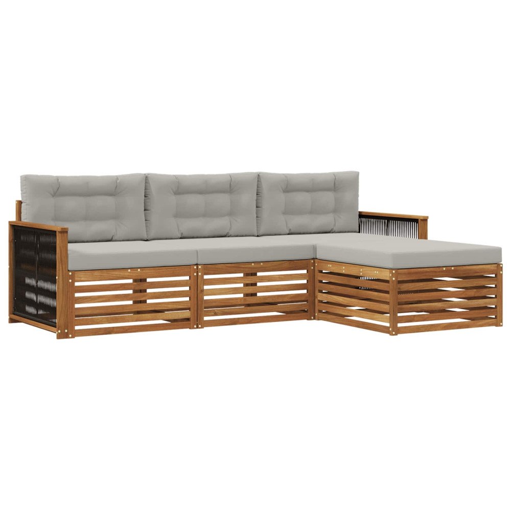 vidaXL Utomhussoffset Naturlig och ljusgrå 249 x 162,5 x 73 cm