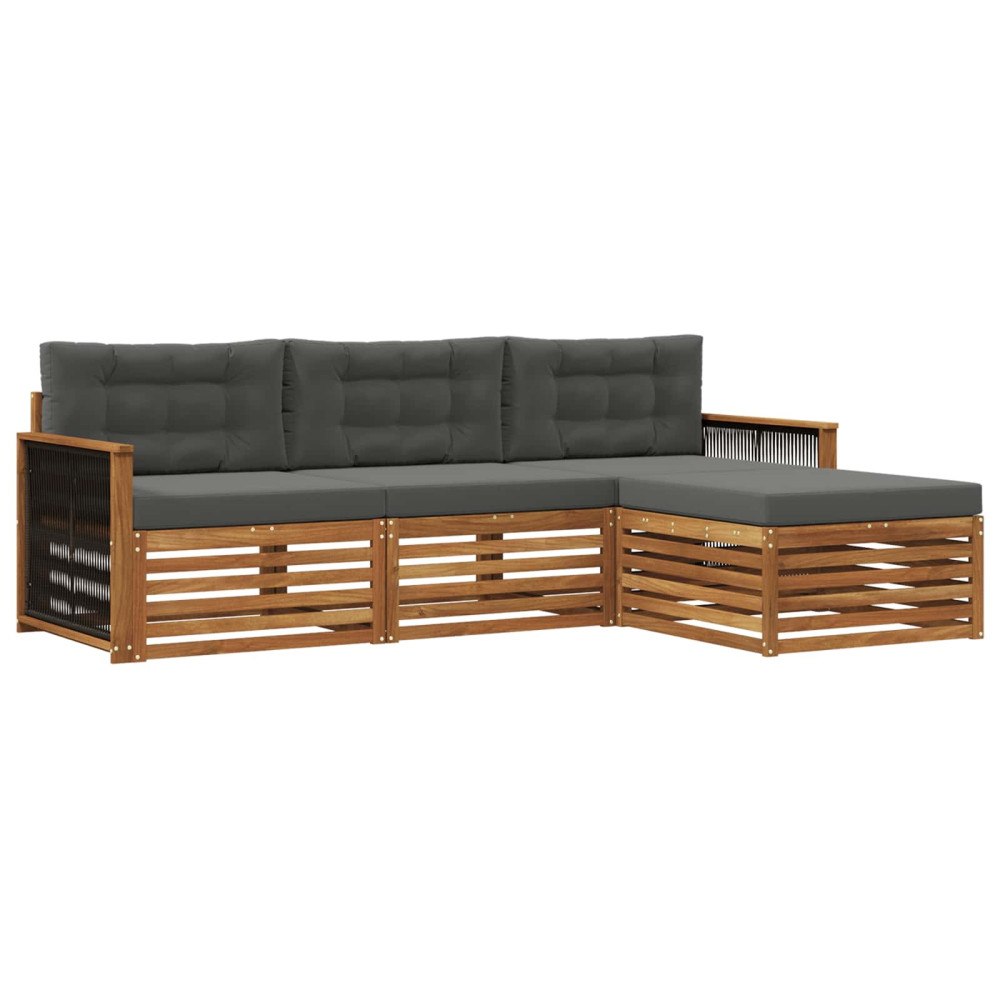 vidaXL Utomhussoffset Naturlig och Antracit 249 x 162,5 x 73 cm