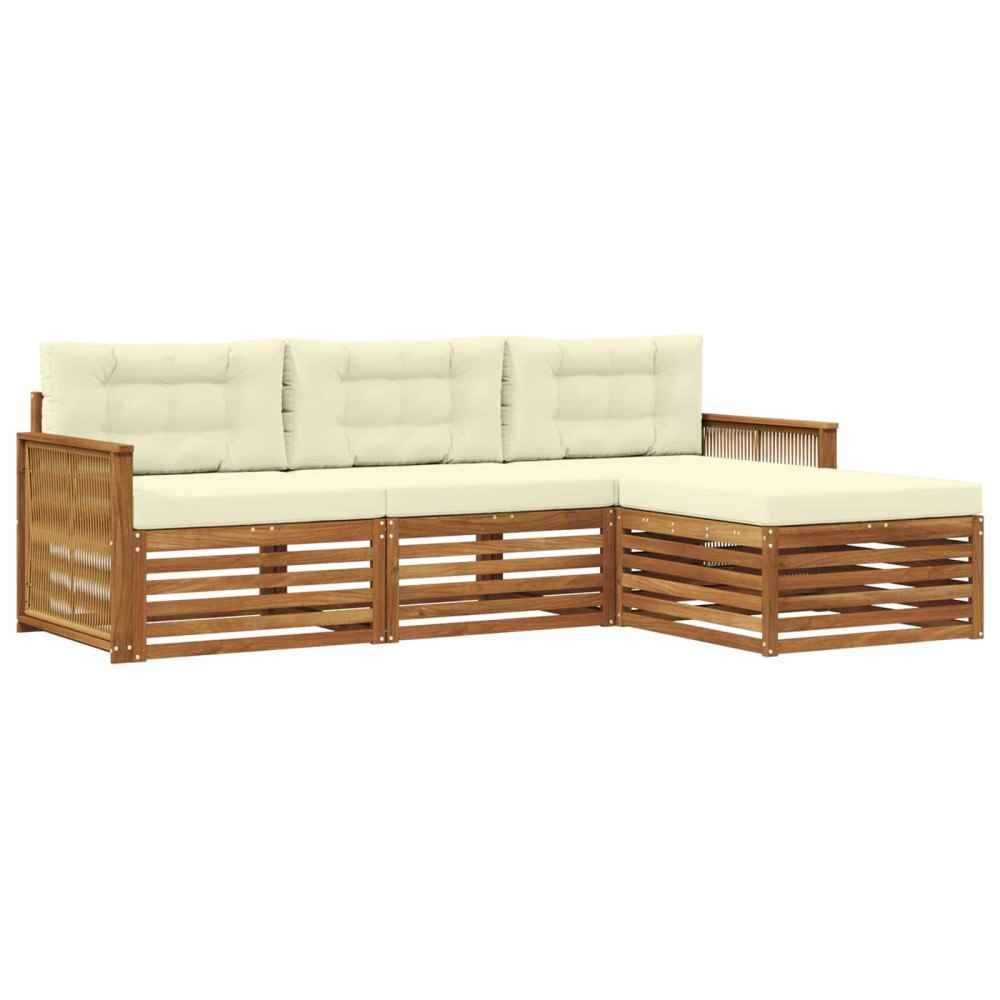 vidaXL Utomhussoffset Naturlig och Grädde 249 x 162,5 x 73 cm