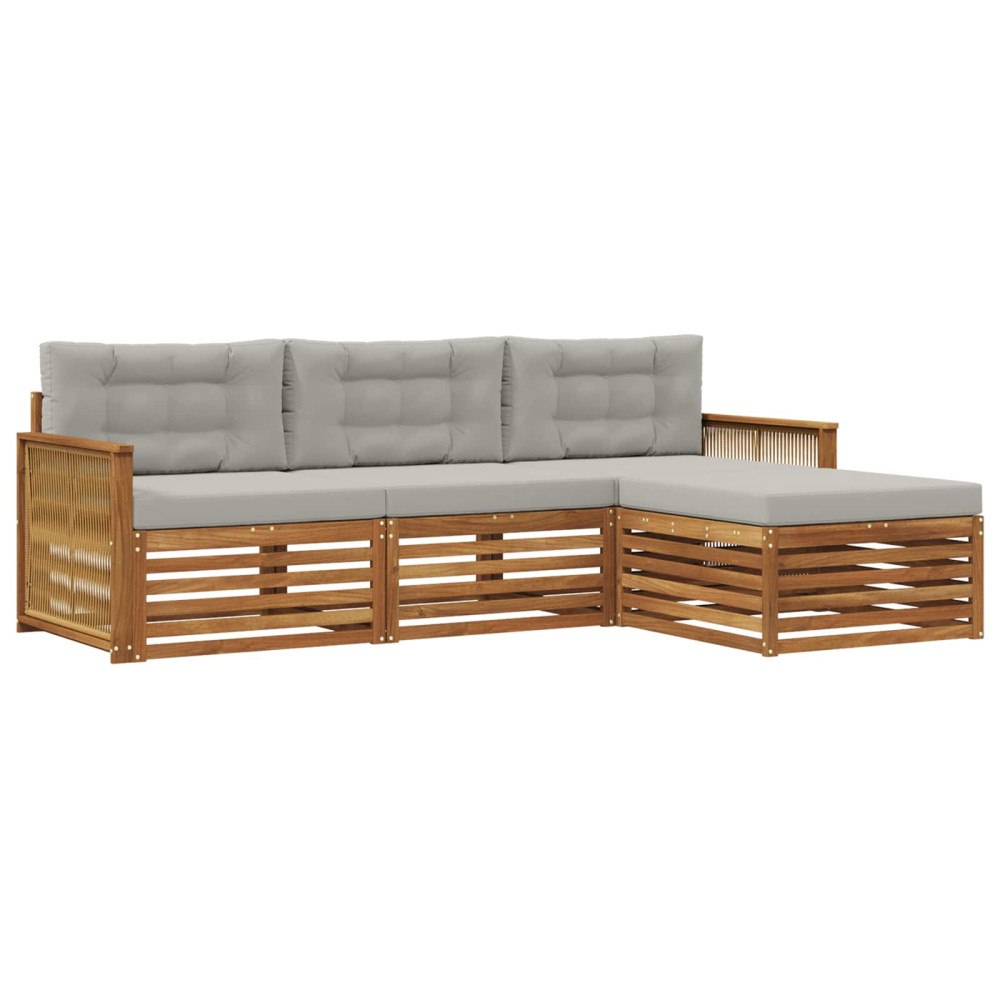 vidaXL Utomhussoffset Naturlig och ljusgrå 249 x 162,5 x 73 cm