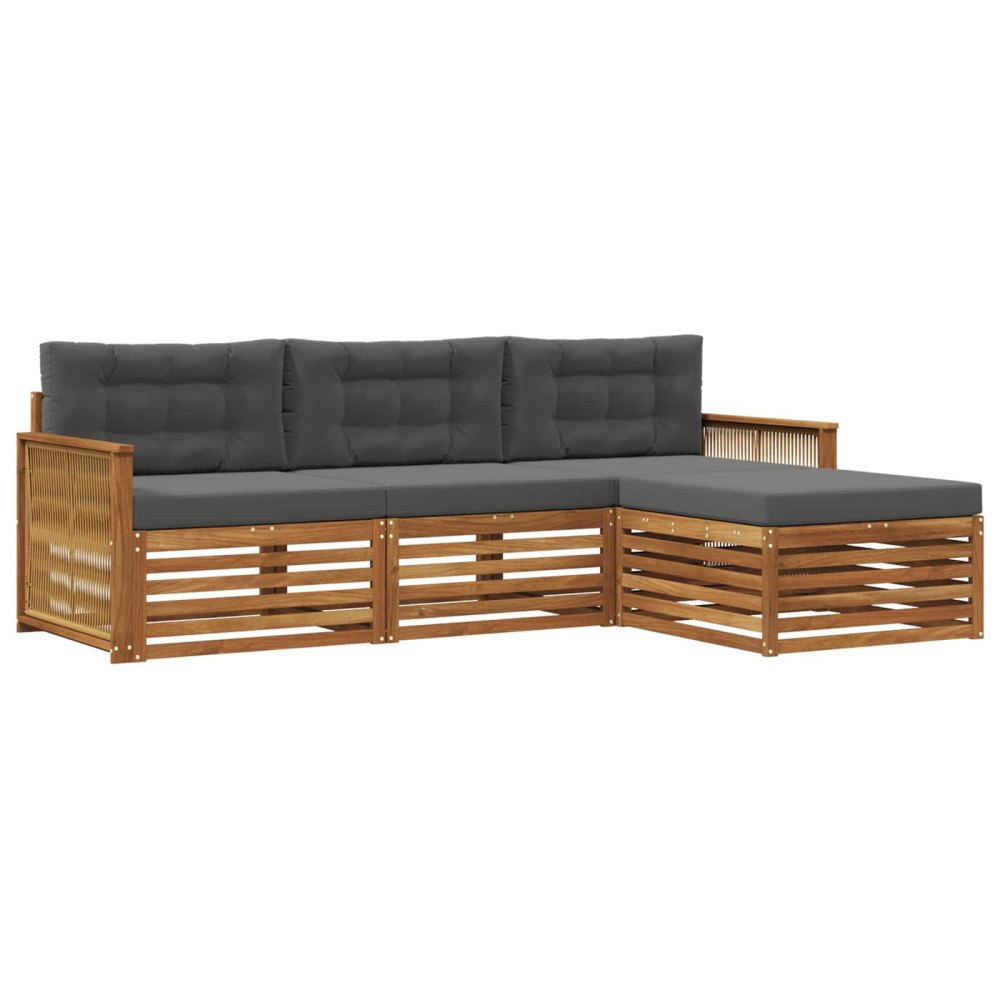 vidaXL Utomhussoffset Naturlig och Antracit 249 x 162,5 x 73 cm