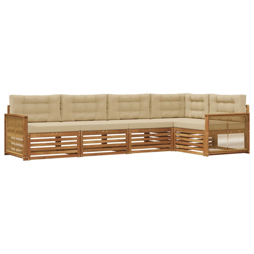 vidaXL Utomhussoffset 5 st Naturlig och Beige