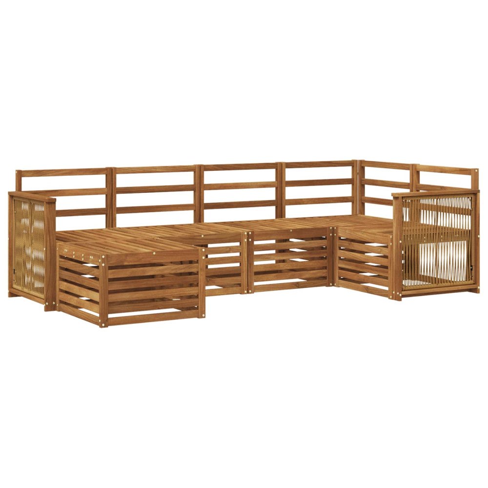 vidaXL Utomhussoffset 5 st Naturlig Massivt Akaciaträ