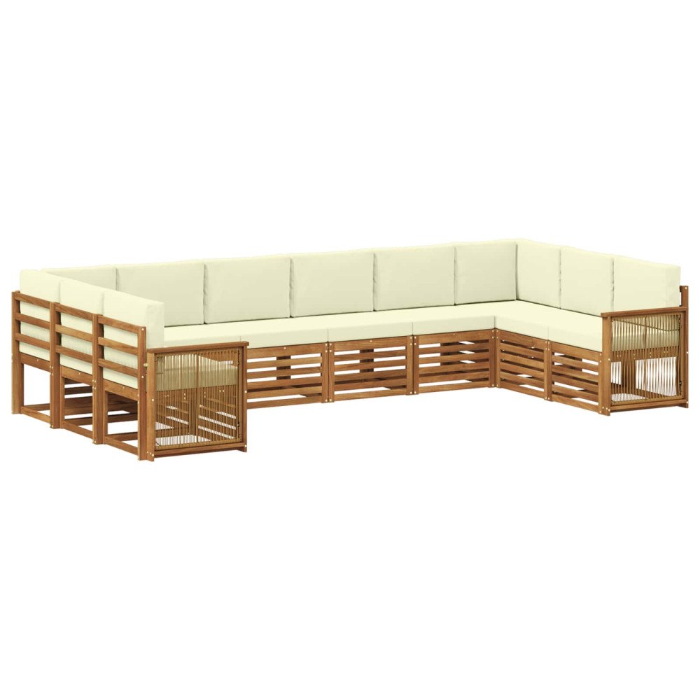 vidaXL Utomhussoffset 7 st Naturlig och Grädde