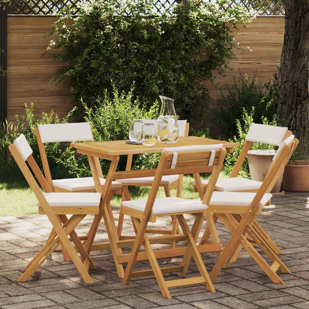 vidaXL Utemöbler Bistro Stolar 6 pcs Gräddvit 40 x 53 x 80 cm
