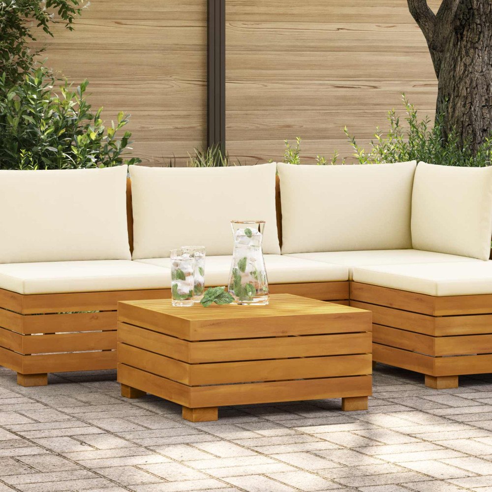 vidaXL Trädgårds Sidobord Massivt Akaciaträ Brun 60 x 60 x 30 cm