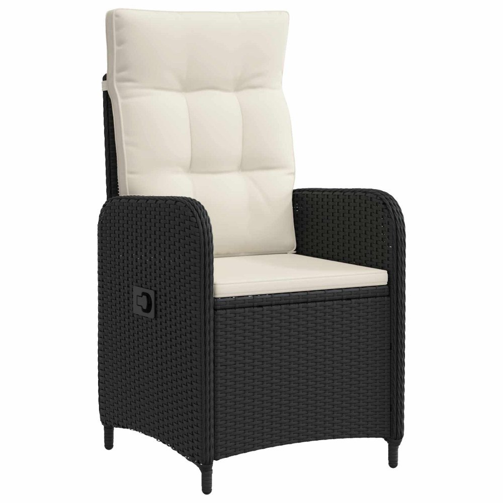 vidaXL Fällbar trädgårdstol Svart och krämvit 57 x 63 x 94 cm