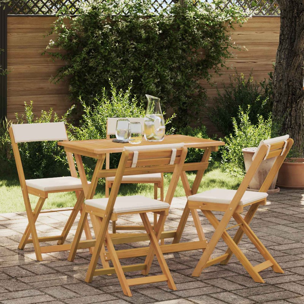 vidaXL Utemöbler Bistro Stolar 4 pcs Gräddvit 40 x 53 x 80 cm