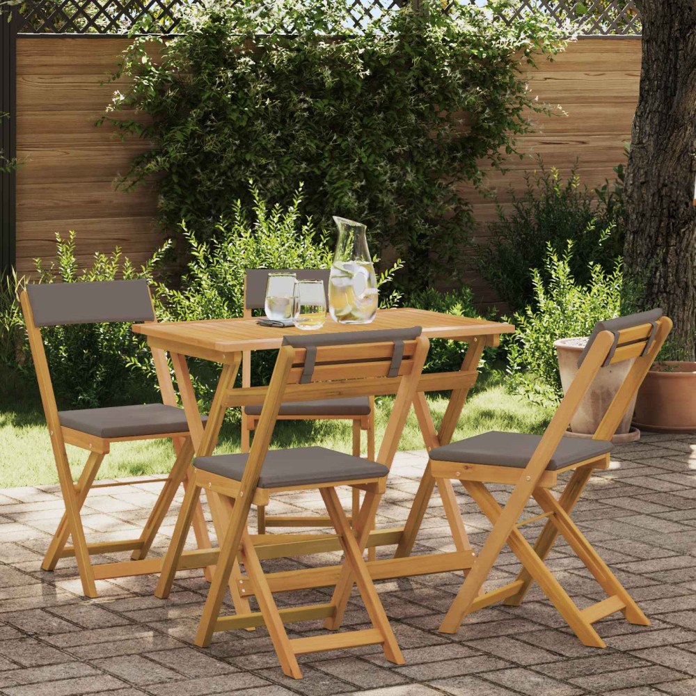 vidaXL Utemöbler Bistro Stolar 4 pcs Mörkgrå 40 x 53 x 80 cm
