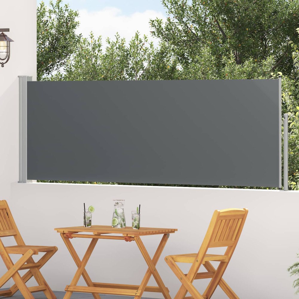 vidaXL Utfällbar sidomarkis Antracit 300 x 100 cm Polyester