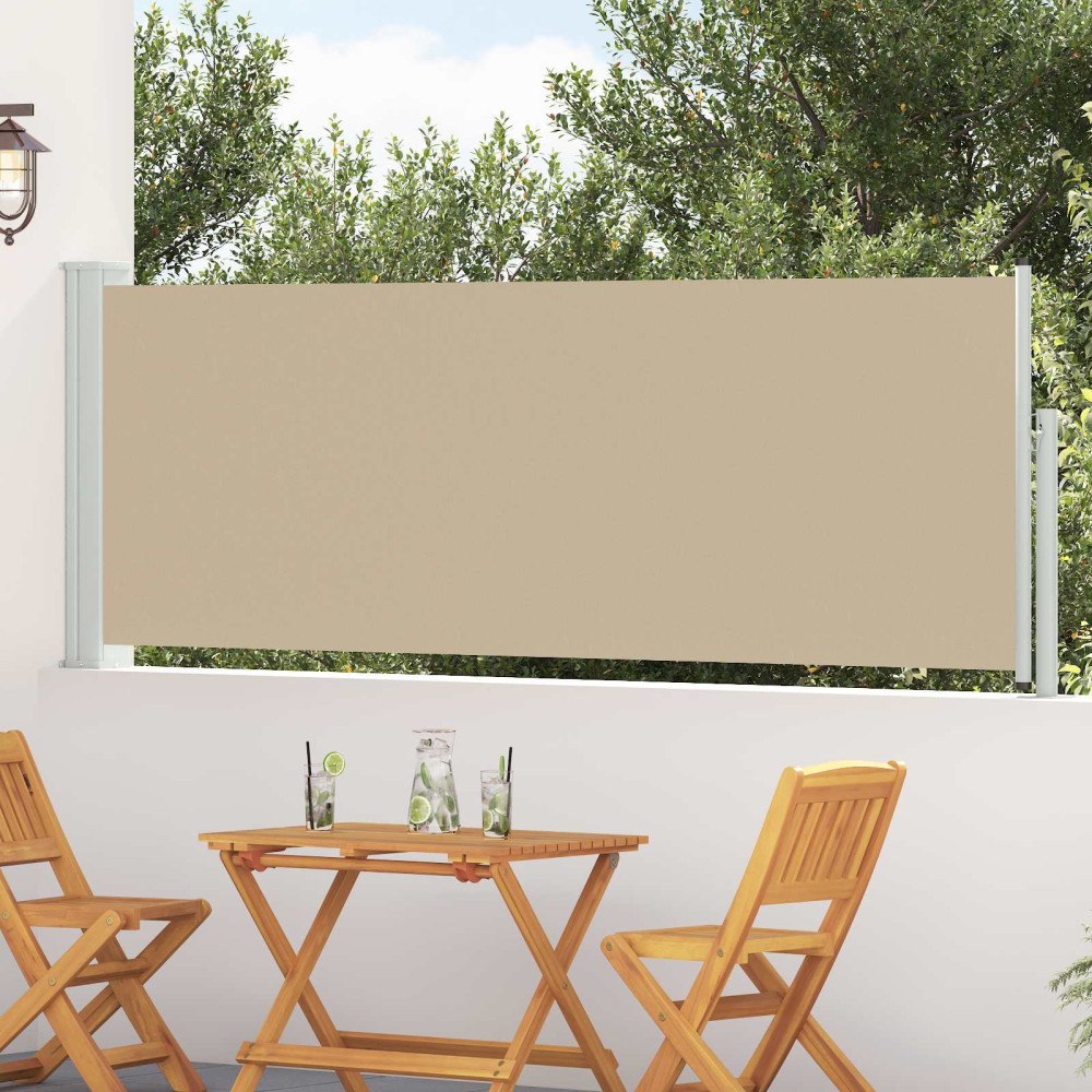 vidaXL Utfällbar sidomarkis Beige 500 x 100 cm Polyester