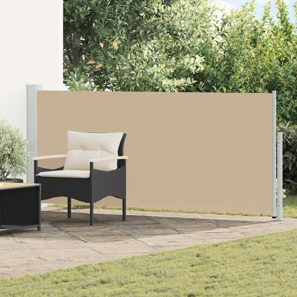 vidaXL Utfällbar sidomarkis Beige 600 x 160 cm Polyester