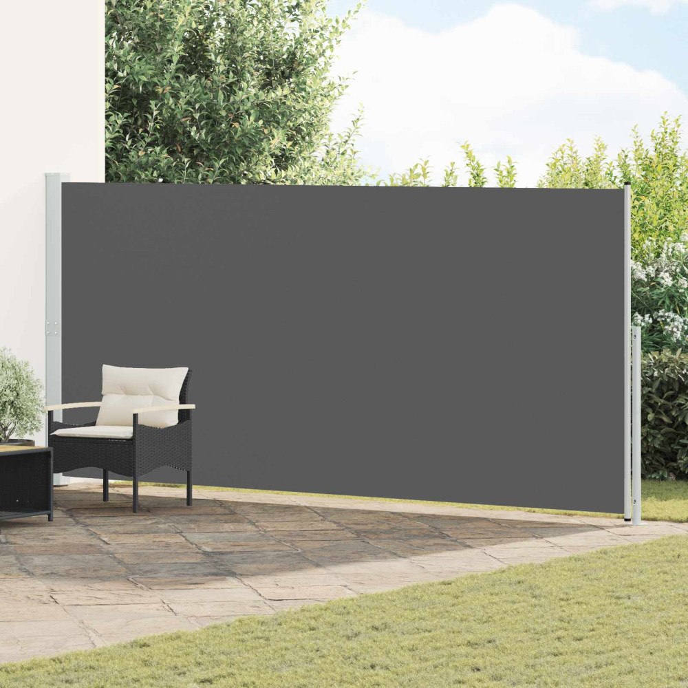 vidaXL Utfällbar sidomarkis Antracit 600 x 220 cm Polyester