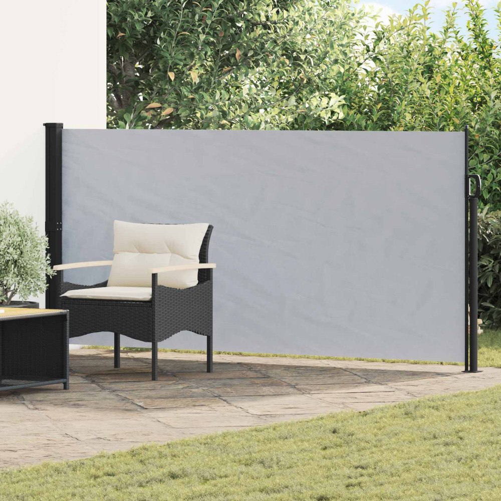 vidaXL Utfällbar sidomarkis Grå 600 x 160 cm Polyester