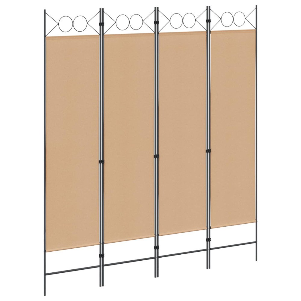 vidaXL 4-panelig rumsavskiljare Beige 160 x 180 cm Tyg
