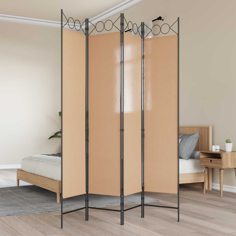 vidaXL 4-panelig rumsavskiljare Beige 160 x 200 cm Tyg
