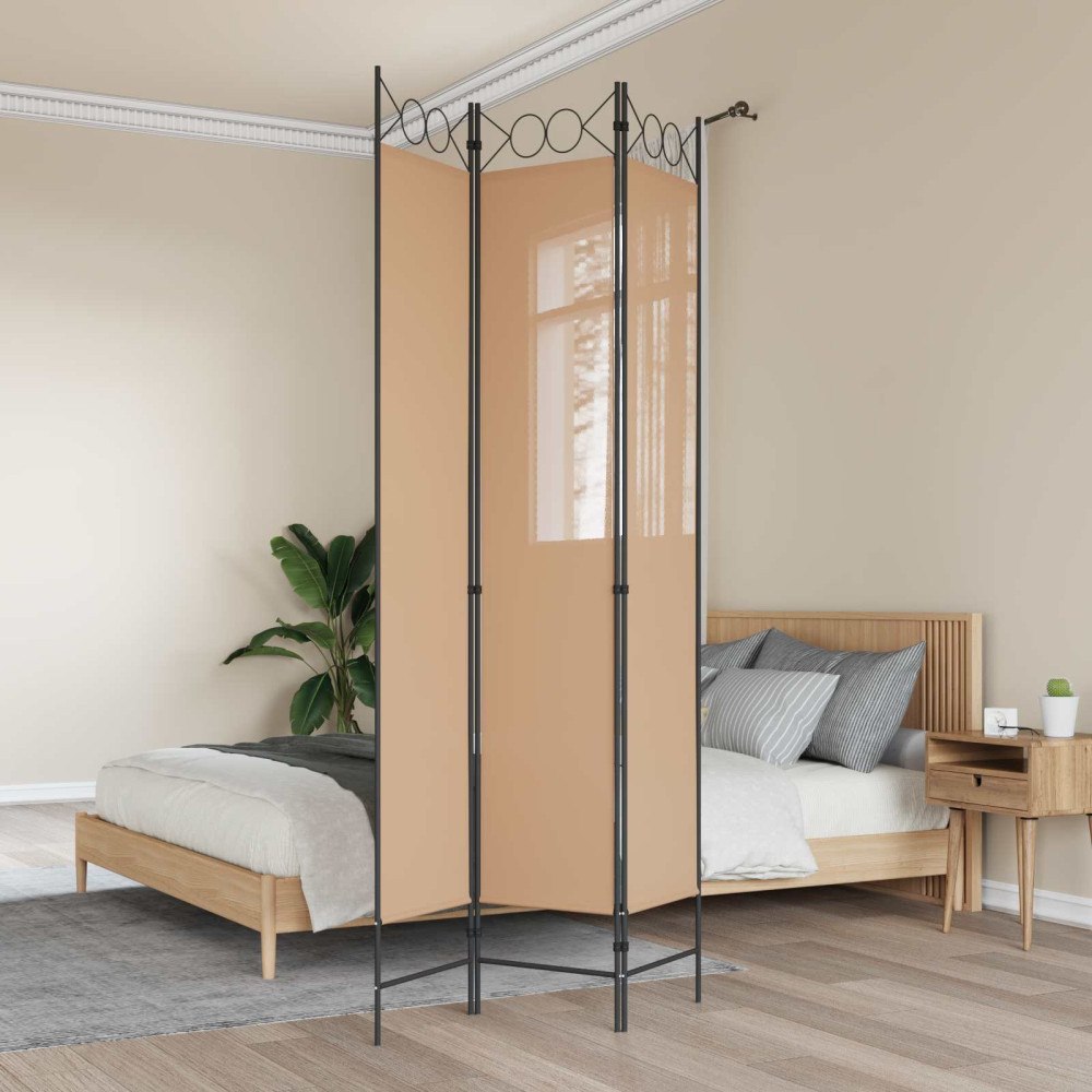 vidaXL 3-panelers rumsavdelare Beige 120 x 220 cm Tyg
