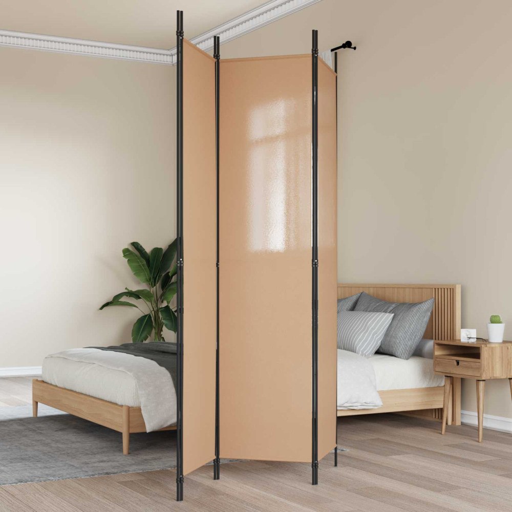 vidaXL 3-panelers rumsavdelare Beige 150 x 220 cm Tyg