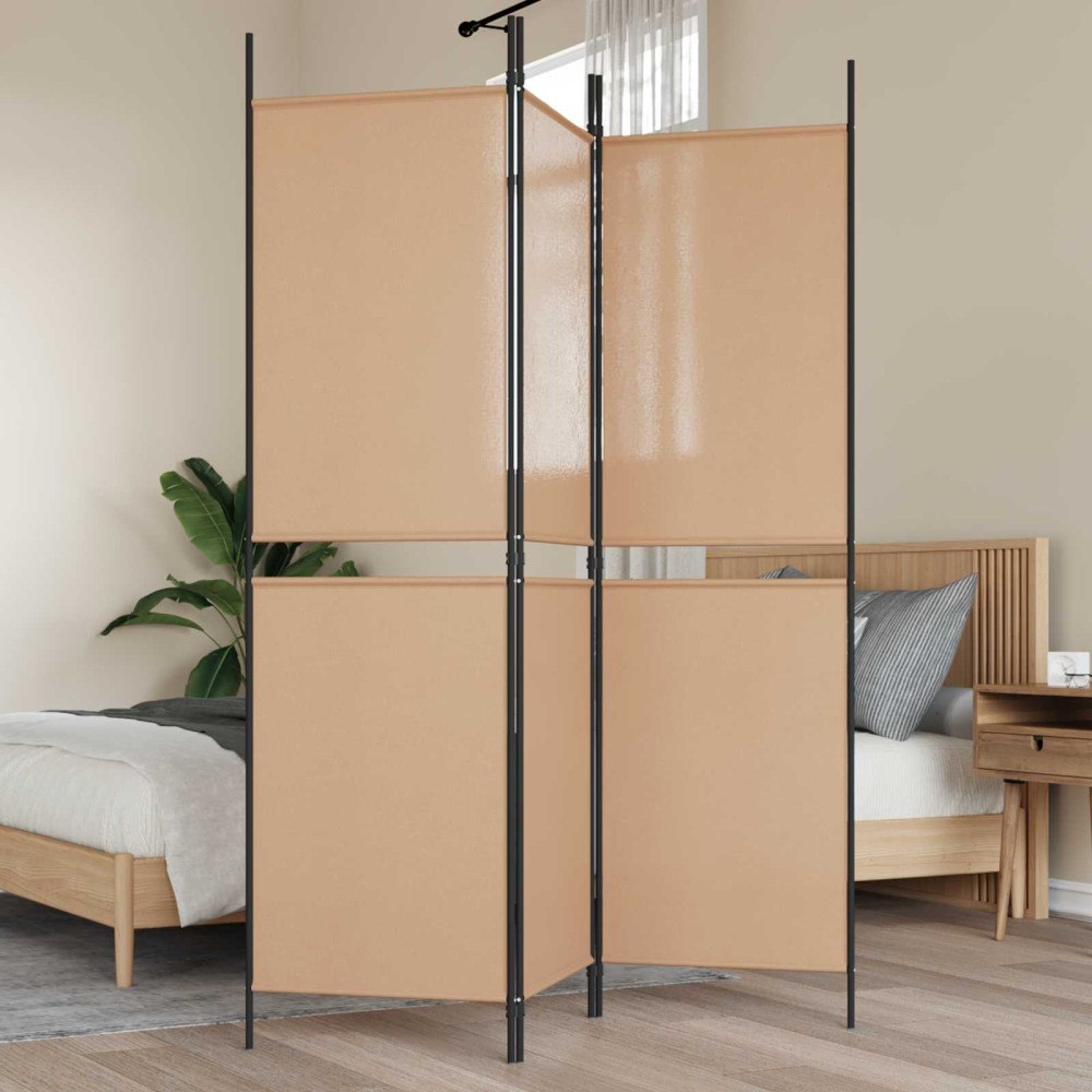 vidaXL 3-panelers rumsavdelare Beige 150 x 180 cm Tyg