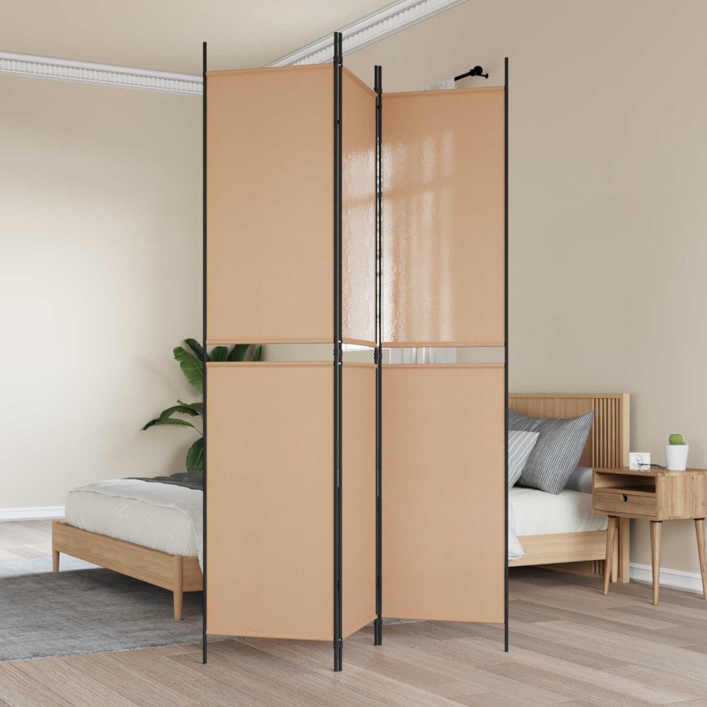 vidaXL 3-panelers rumsavdelare Beige 150 x 220 cm Tyg