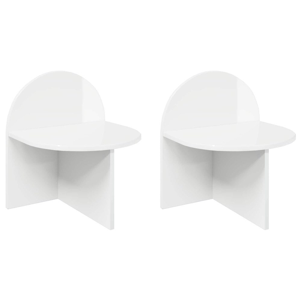 vidaXL Sängbord 2 pcs Vit högglans 40 x 35,5 x 45,5 cm Konstruerat trä