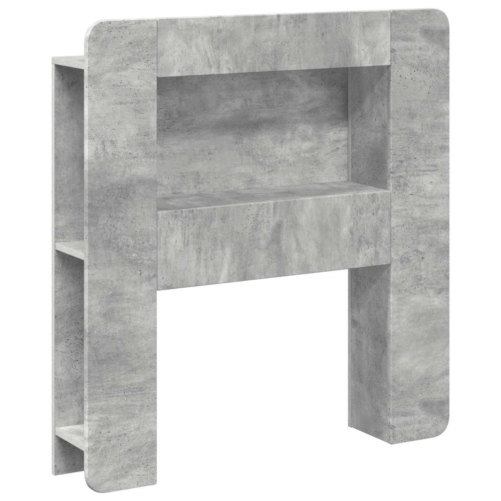 vidaXL Sänggavelsskåp med lagring Betonggrå Konstruerat trä