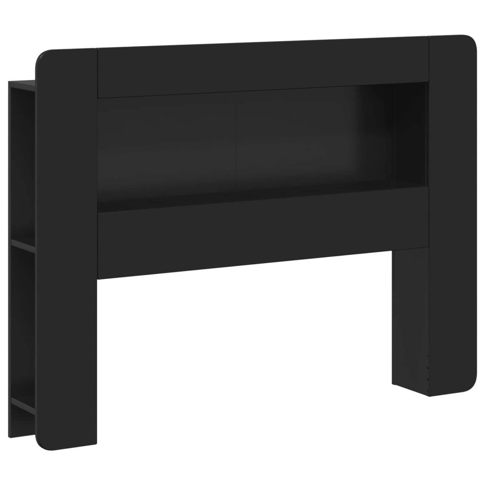 vidaXL Sänggavelsskåp med lagring Svart Konstruerat trä