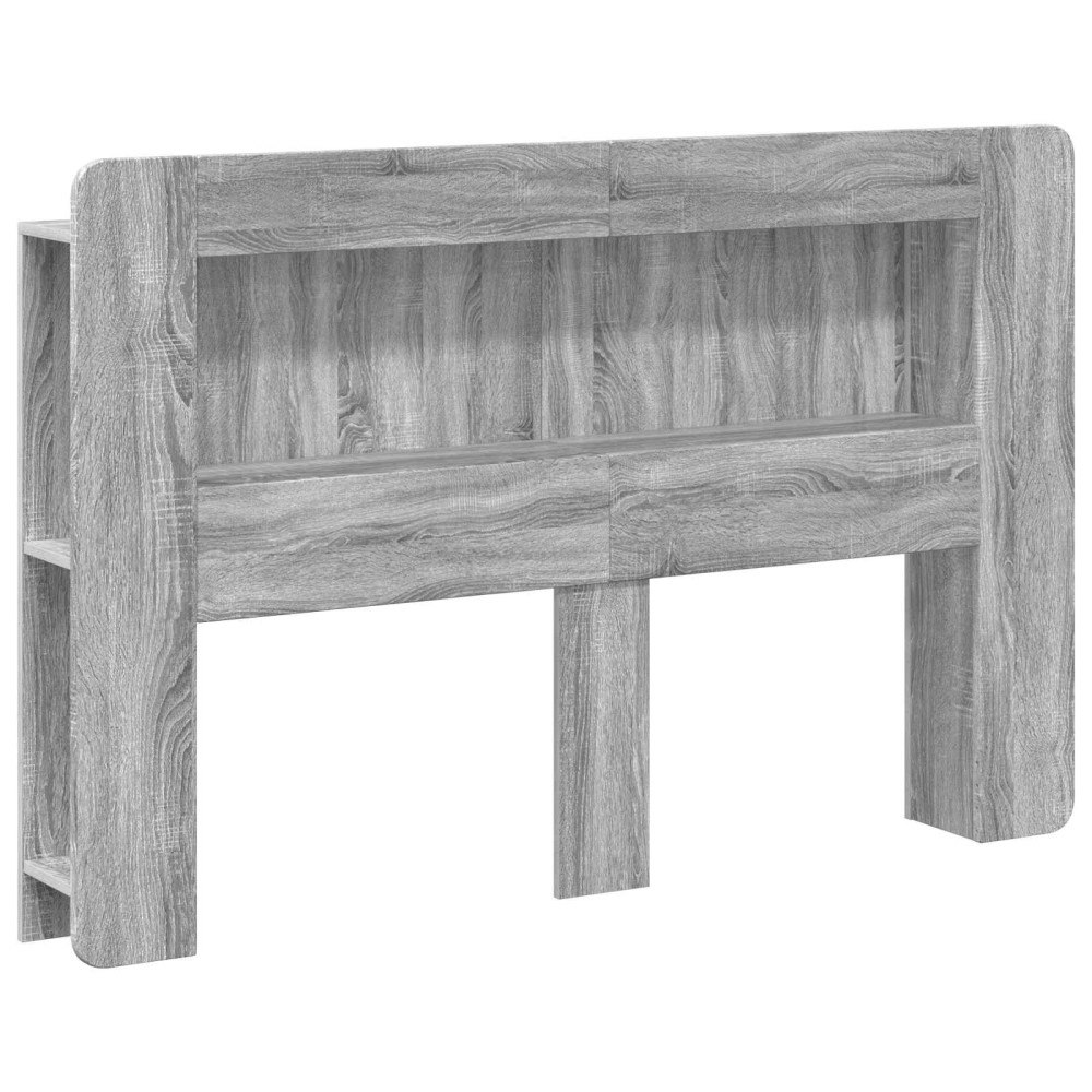 vidaXL Sänggavelsskåp med lagring Grå sonoma-ek Konstruerat trä