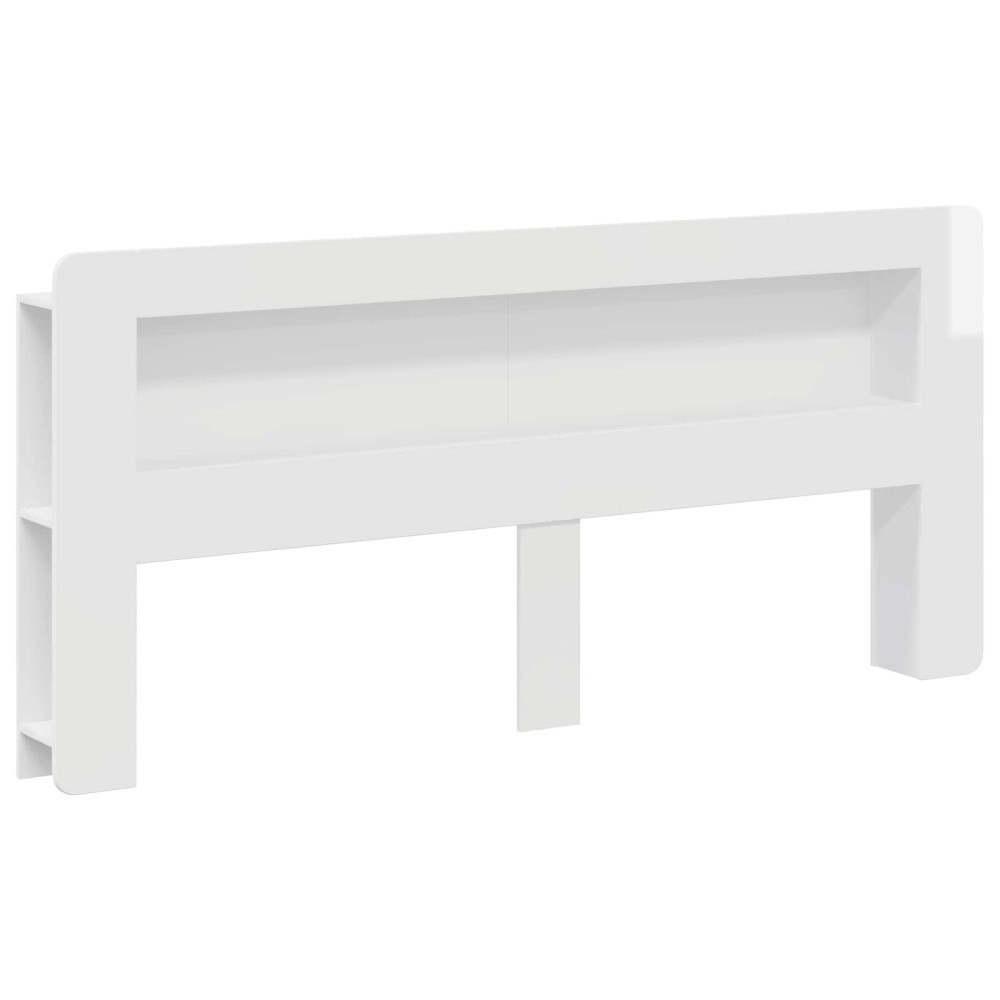 vidaXL Sänggavelsskåp med lagring Vit högglans Konstruerat trä