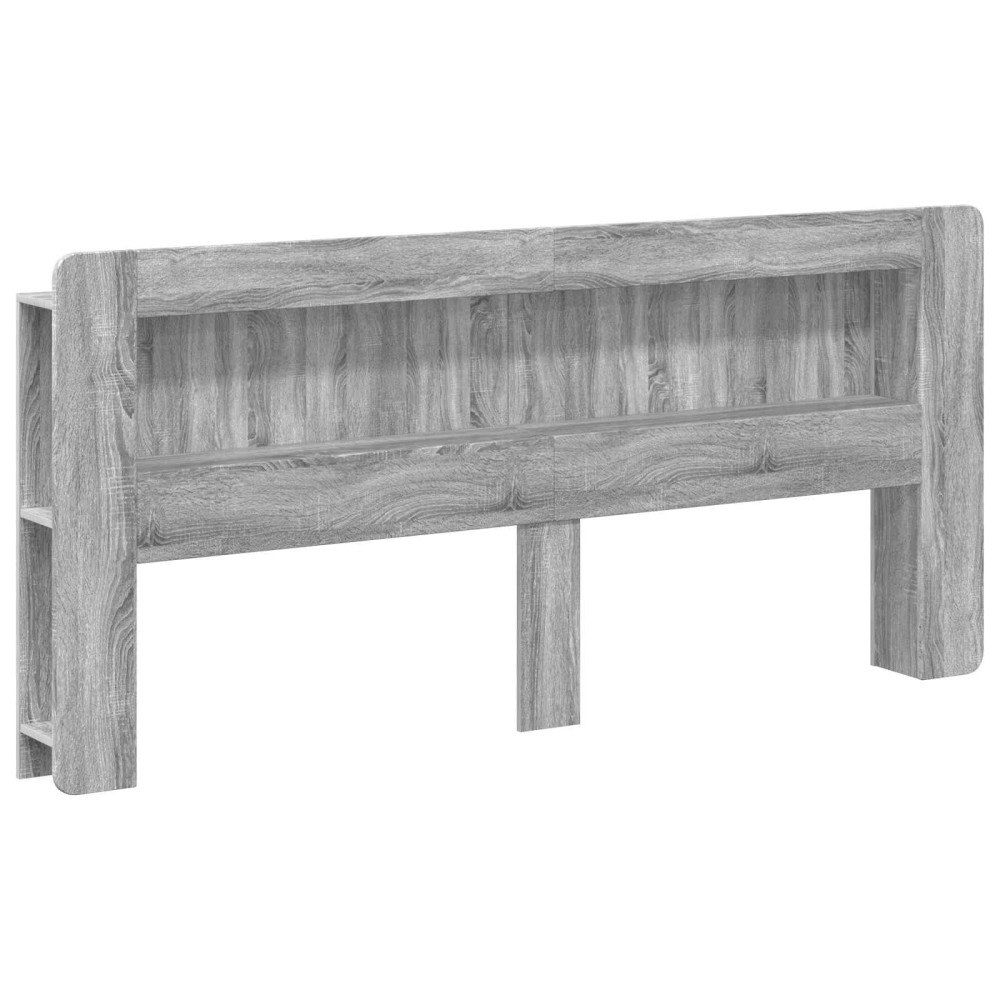 vidaXL Sänggavelsskåp med lagring Grå sonoma-ek Konstruerat trä