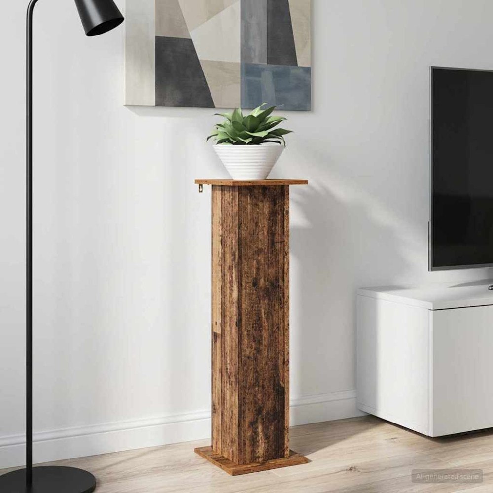 vidaXL Växtställ Gammalt trä 30,5 x 30 x 100,5 cm Konstruerat trä