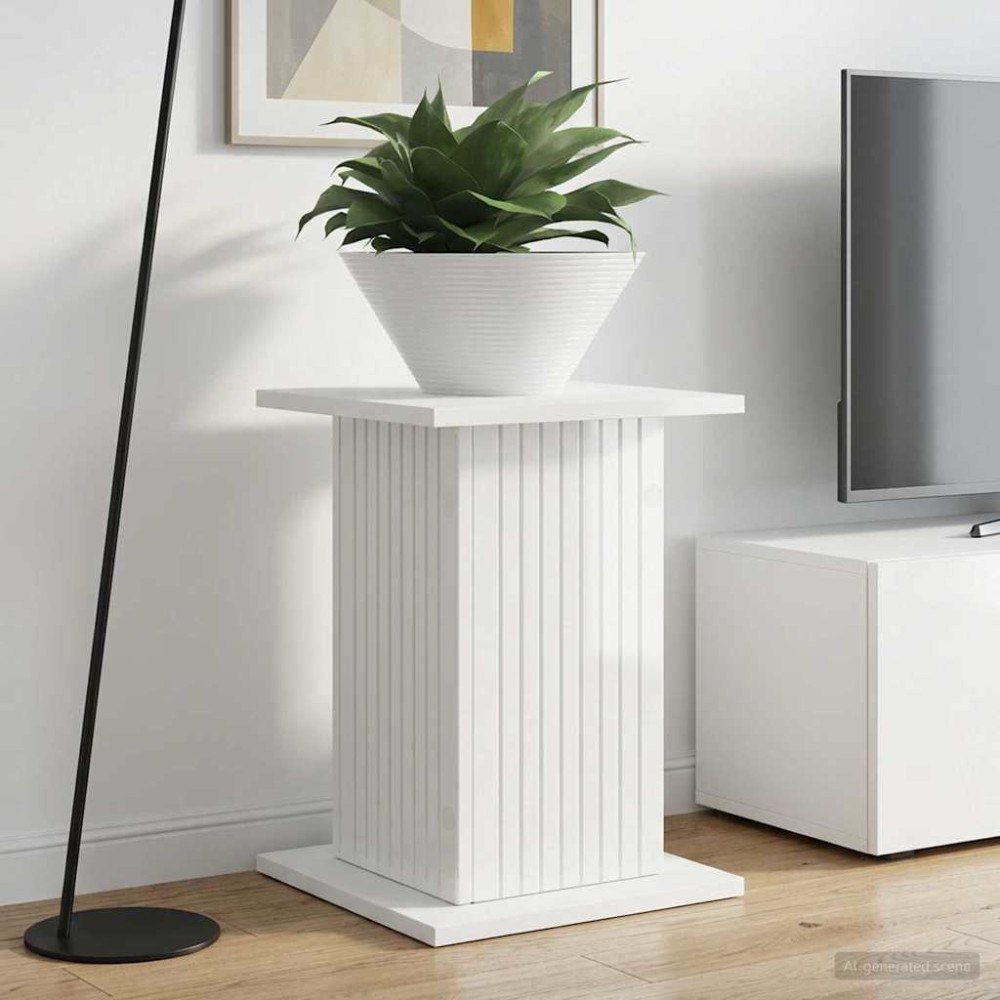 vidaXL Växtställ Vit högglans 30,5 x 30 x 43 cm Konstruerat trä