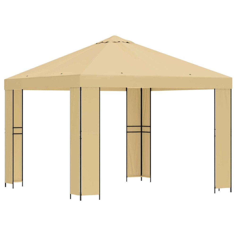 vidaXL Paviljong 3 x 3 m Gräddvit Polyester och Stål 190 gsm