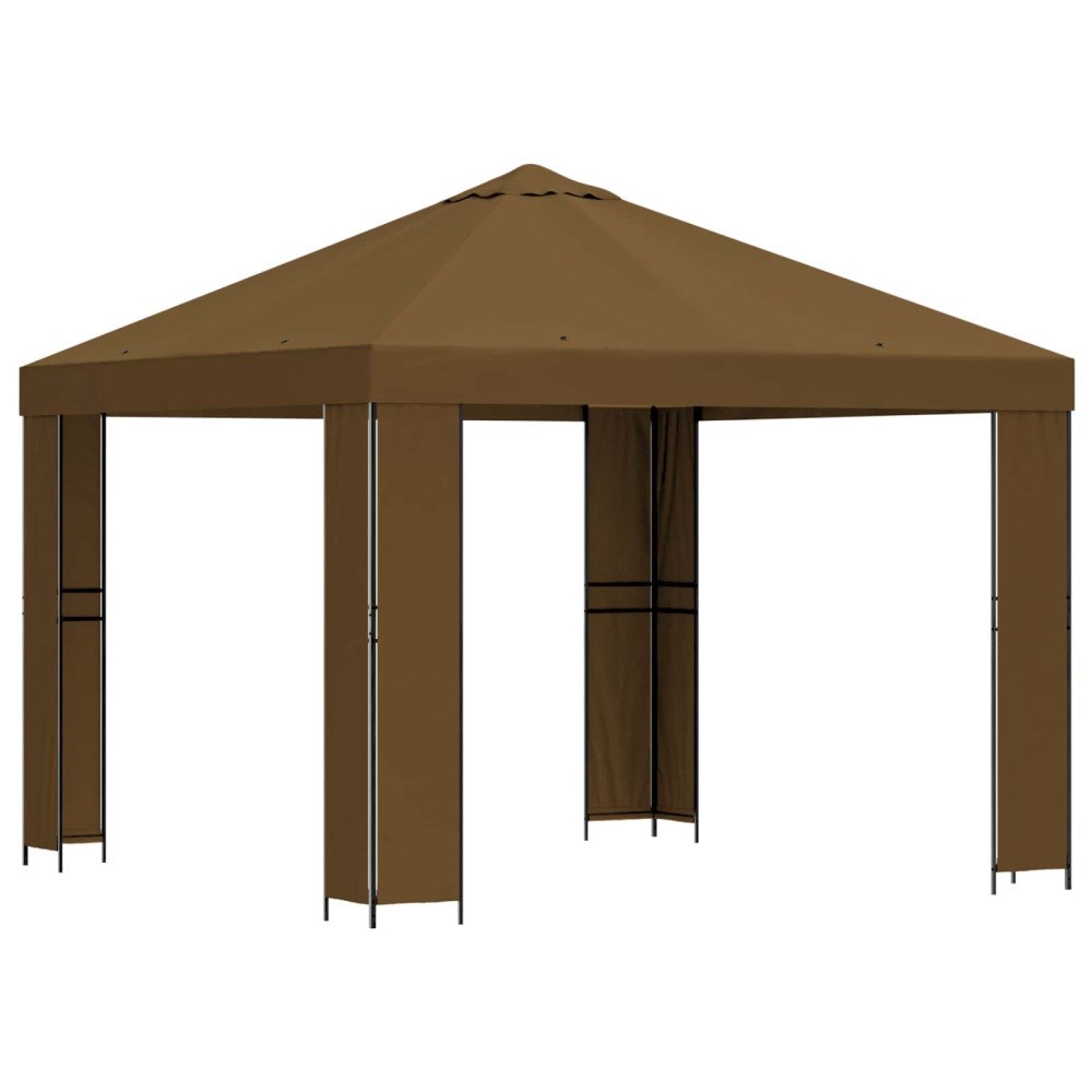 vidaXL Paviljong 3 x 3 m Taupe Polyester och Stål 190 gsm