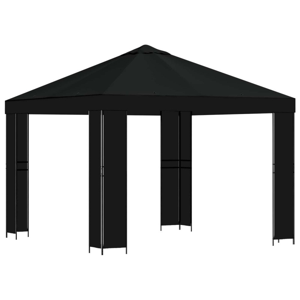 vidaXL Paviljong 3 x 3 m Svart Polyester och Stål 190 gsm