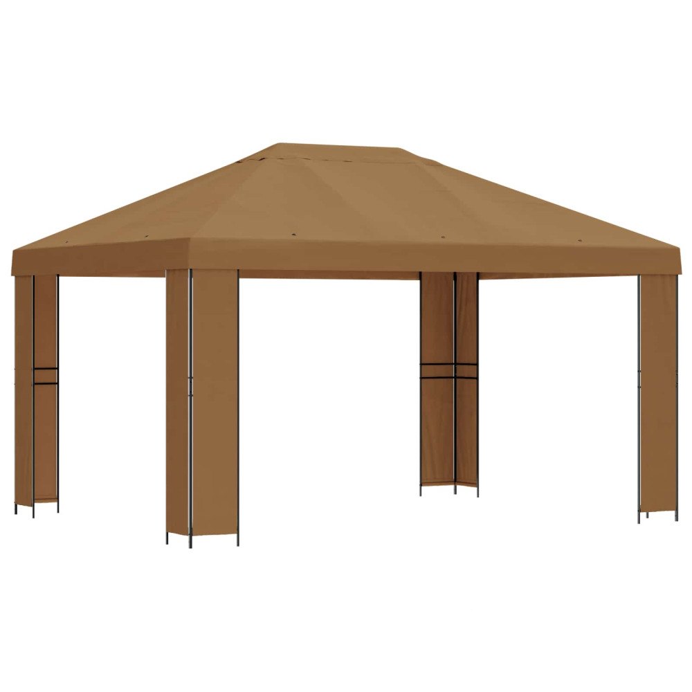 vidaXL Paviljong 4 × 3 m Beige Polyester och Stål 190 gsm