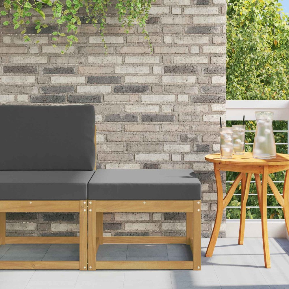 vidaXL Utomhus Hocker Massivt Akaciaträ Vit