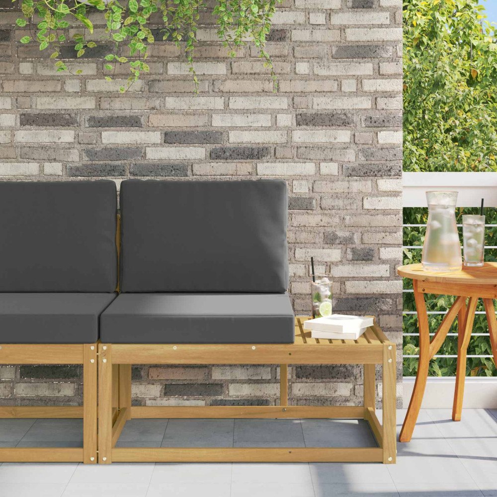 vidaXL Modulsoffa utomhus Vit 91 x 63 x 73 cm Massivt Akaciaträ