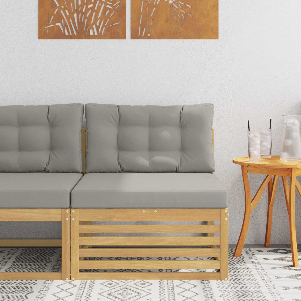 vidaXL Utomhus Mellansoffa Massivt Akaciaträ Vit