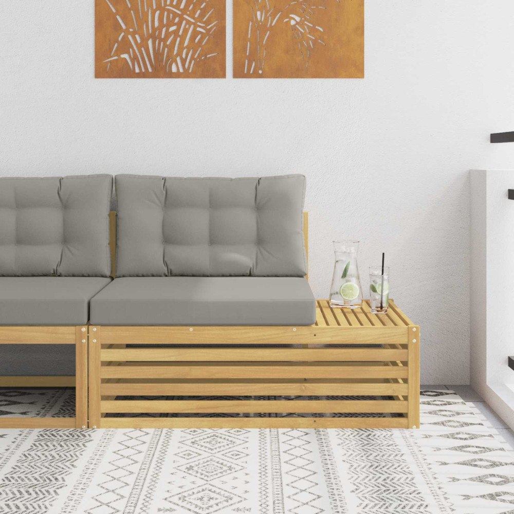 vidaXL Modulsoffa utomhus Vit 115 x 83 x 73 cm Massivt Akaciaträ