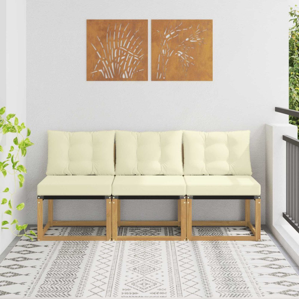 vidaXL 3 Stycke Utomhus Mellansoffa