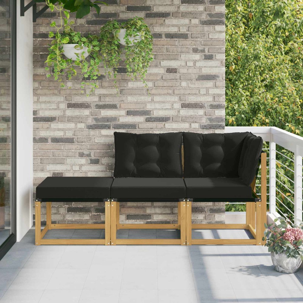 vidaXL Sektionell Soffa Enheter med kudde 3 Stycke Vit