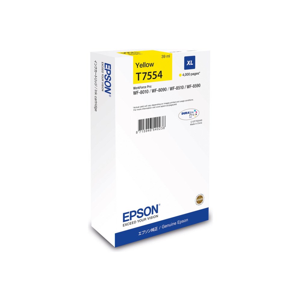 EPSON Epson T7554 - XL-storlek - gul - original - bläckpatron