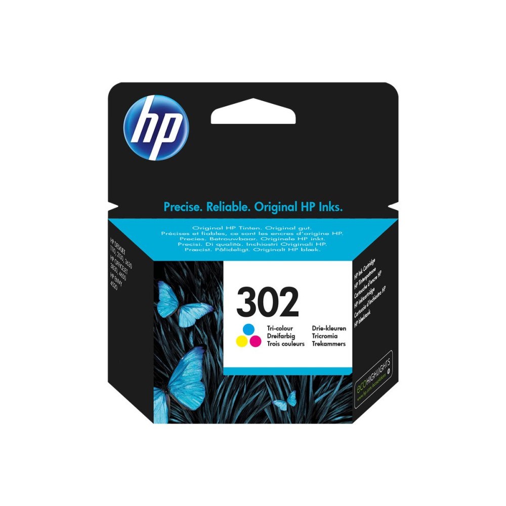 HP HP 302 - färg (cyan, magenta, gul) - original - bläckpatron