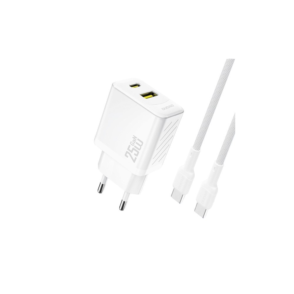 Dudao Dudao A26TCEU adapter 25W: 1xUSB-C + 1xUSB-A (1 m USB-C till...