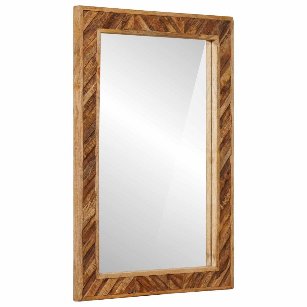 vidaXL Spegel Väggmonterad med spegel Brun 70 x 50 x 3 cm Glas