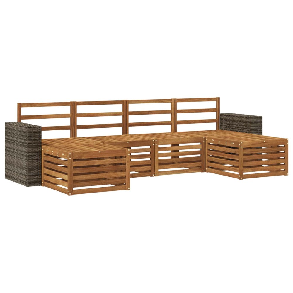 vidaXL Utomhussoffset 6 st Naturlig